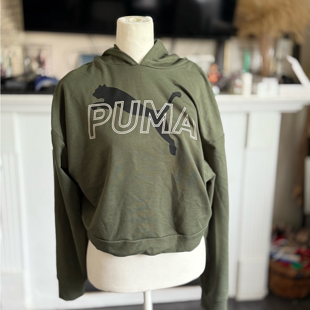 Puma Forest Green Logo Hoodie